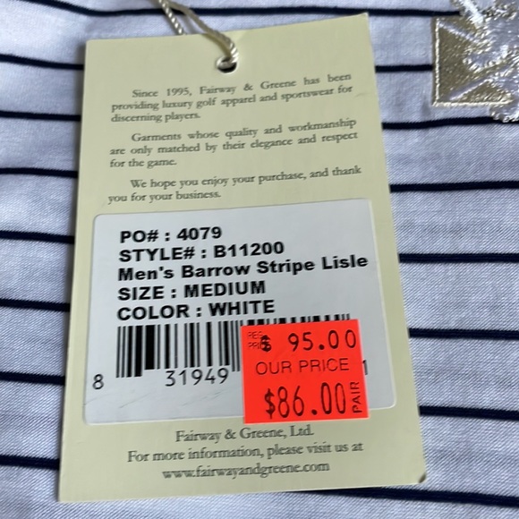 Fairway Greene Barrow Striped Lisle Polo Golf Shirt - Picture 6 of 9